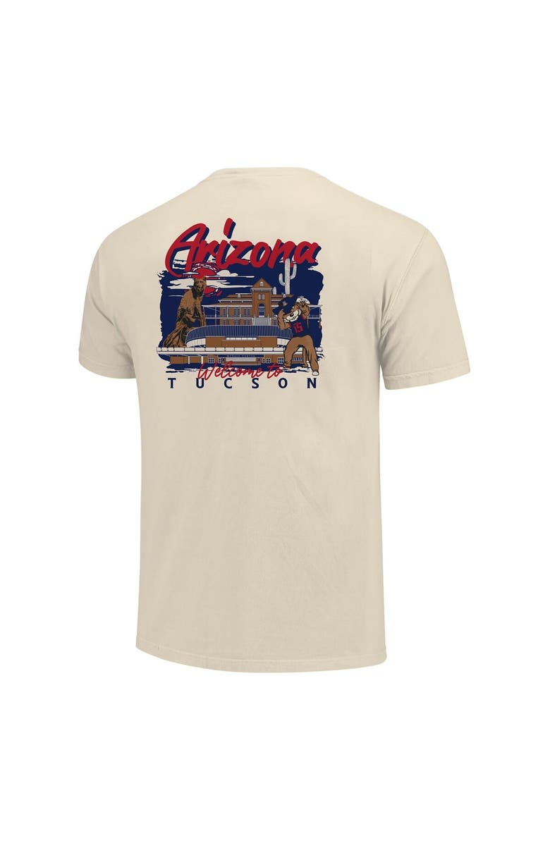 IMAGE ONE Men's Image One Natural Arizona Wildcats Comfort Colors Hand-Drawn Campus Stack T-Shirt, Alternate, color, Natural
