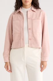 T Tahari Crop Faux Suede Jacket