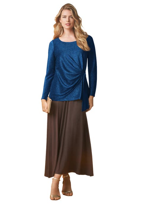 Shimmery Side Gathered Tunic
