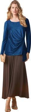Jessica London Shimmery Side Gathered Tunic