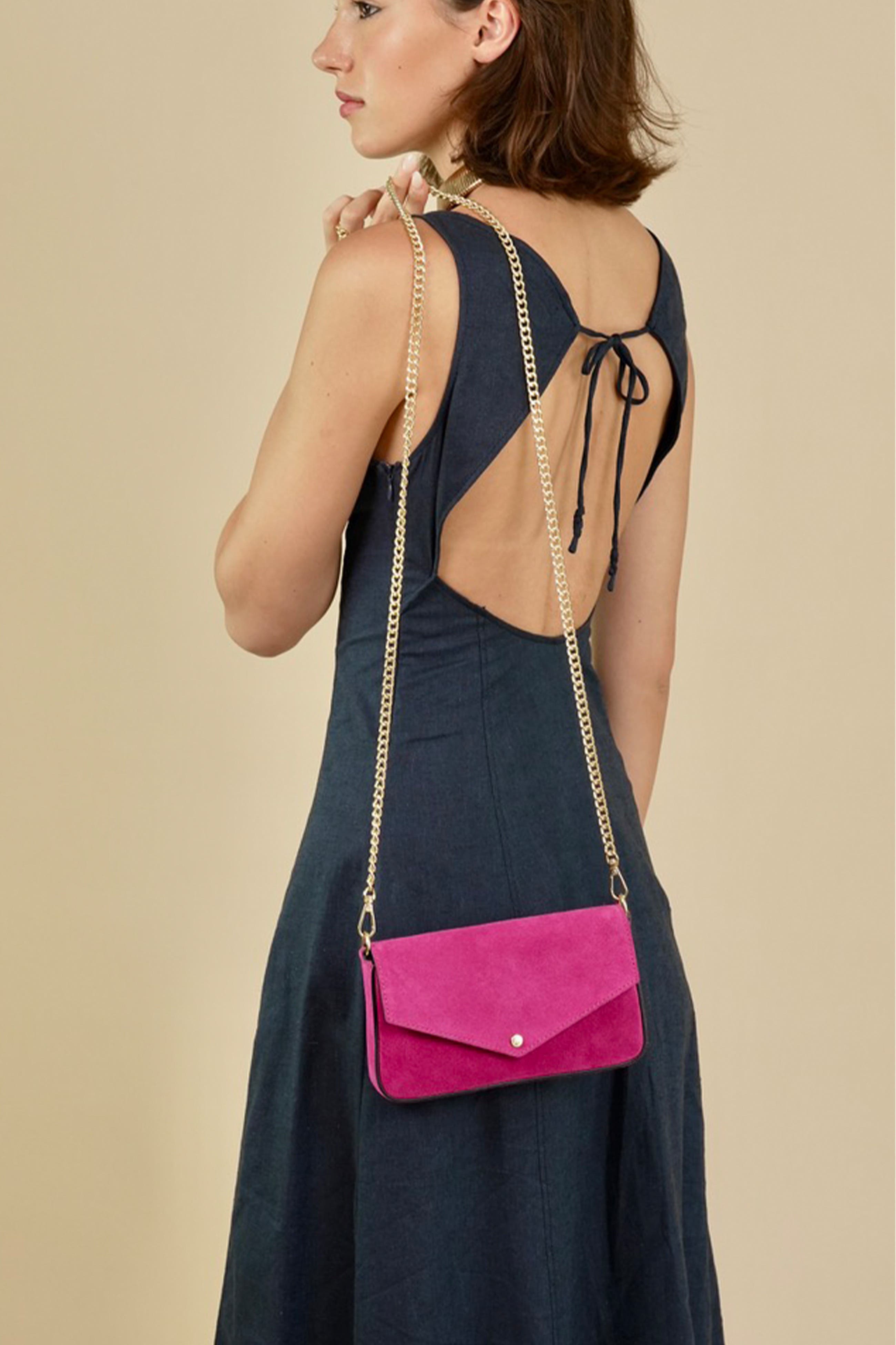 The Munro Suede Shoulder Bag, Alternate, color, Hot Pink