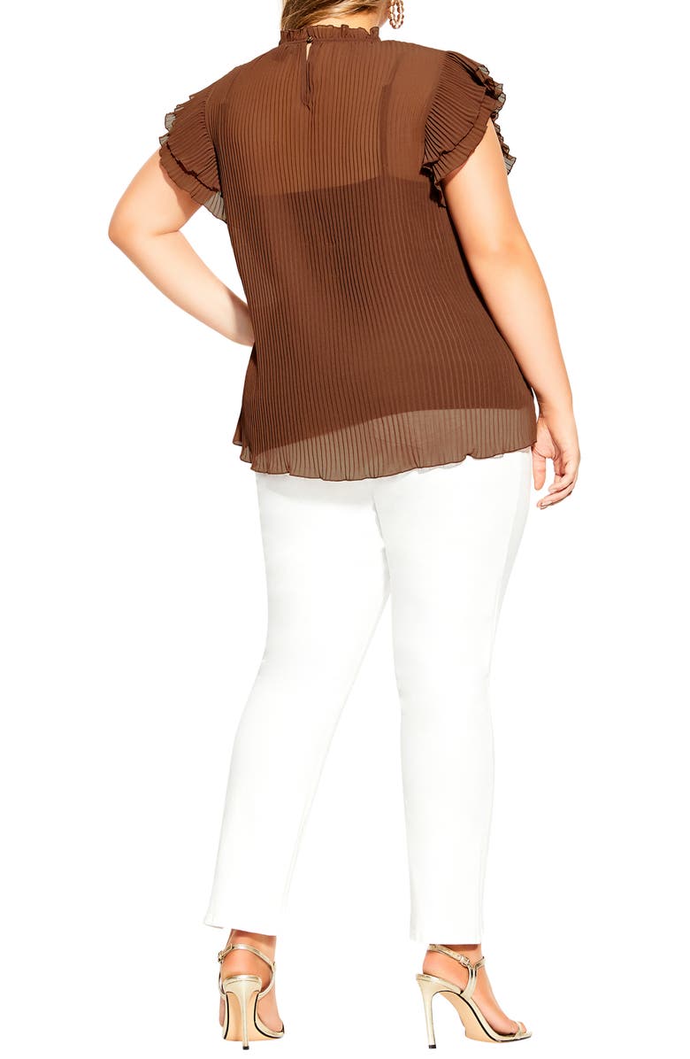 City Chic Off Beat Ruffle Sleeve Top, Alternate, color,