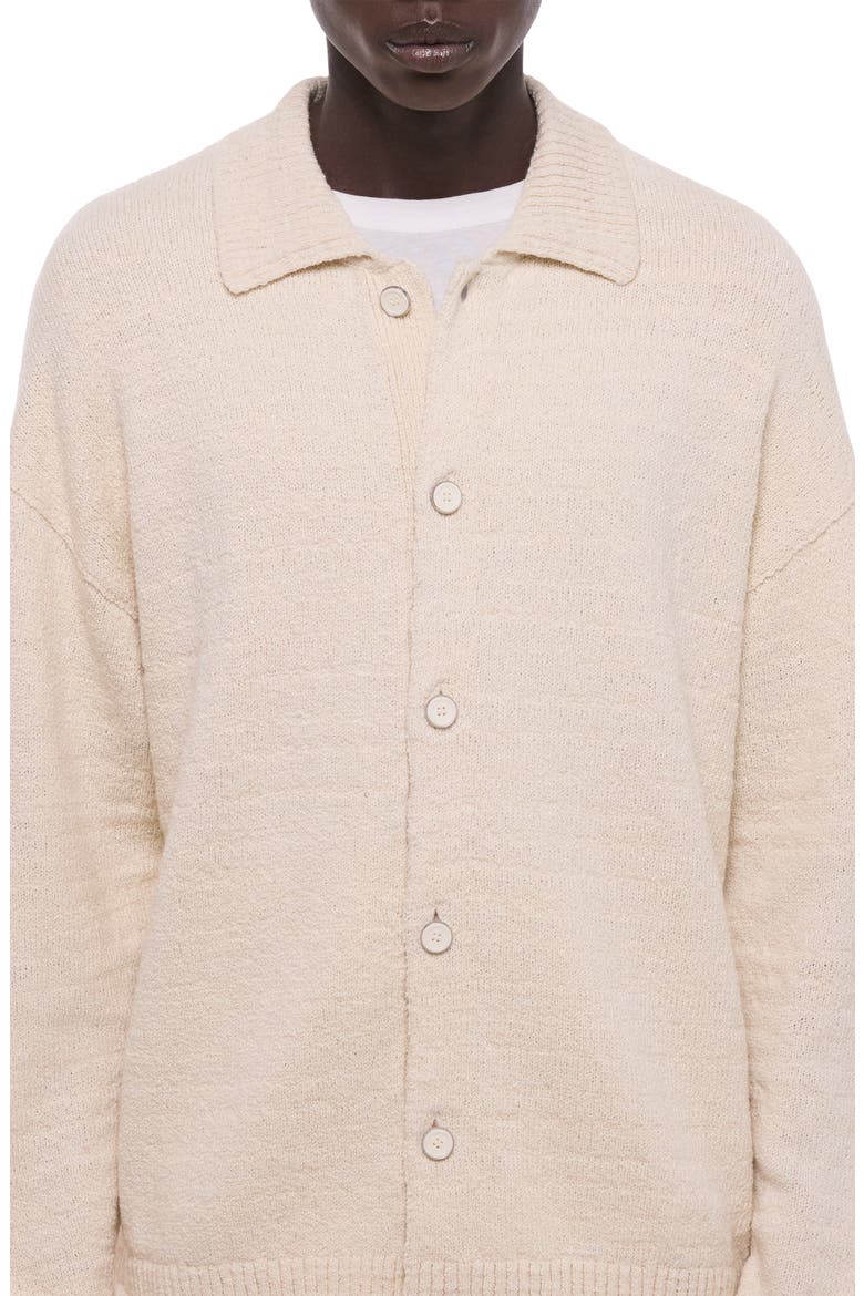 Wool & Cotton Blend Slub Cardigan, Alternate, color, NATURAL