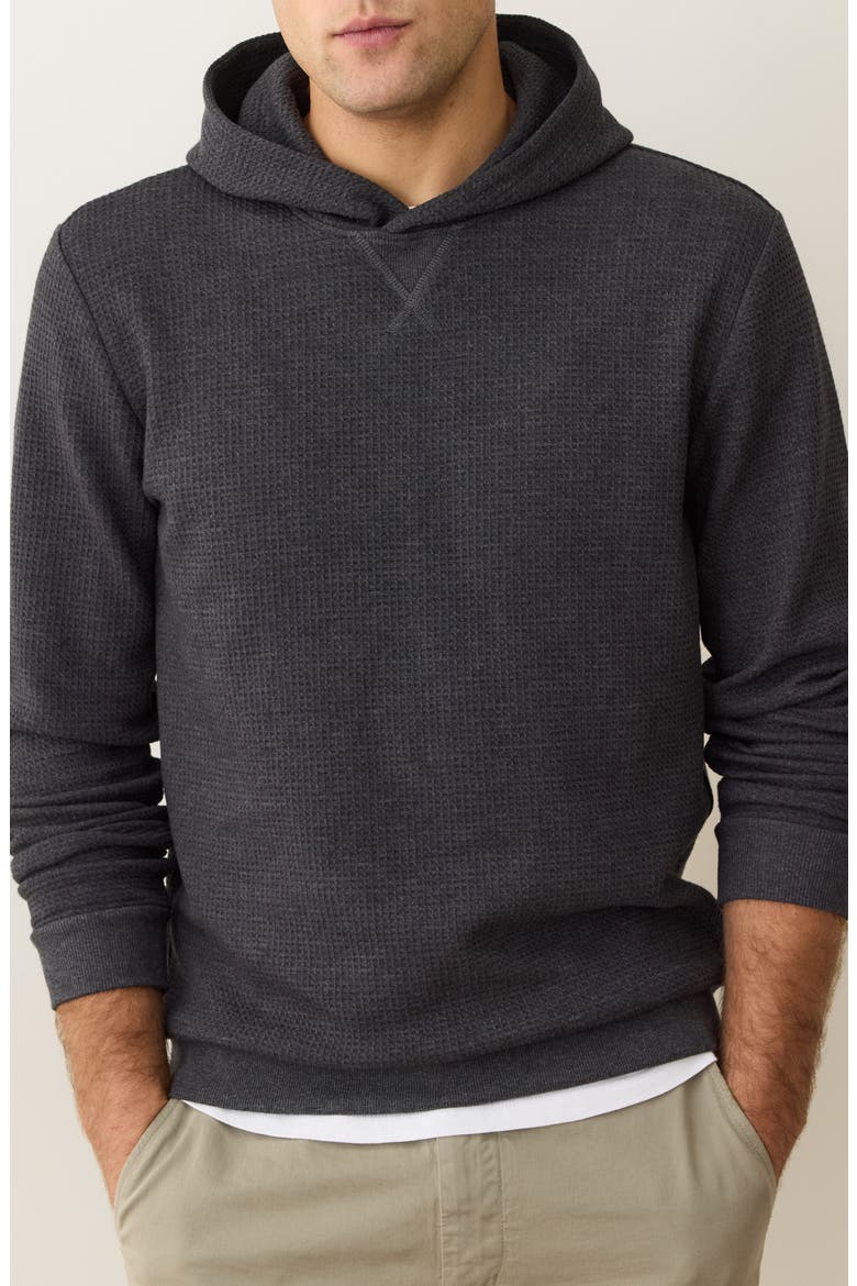 Waffle Stitch Hoodie, Main, color, CHARCOAL