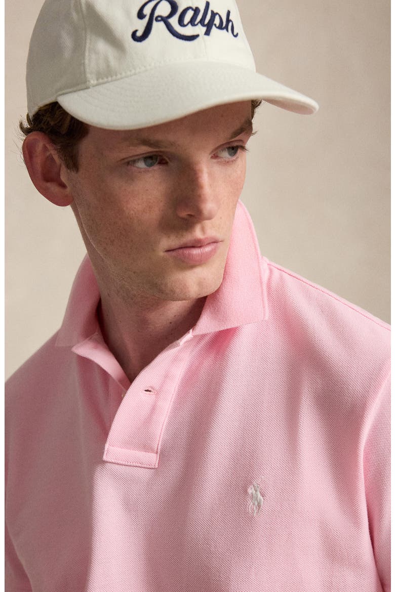 The Iconic Solid Cotton Piqué Polo, Alternate, color, BATH PINK