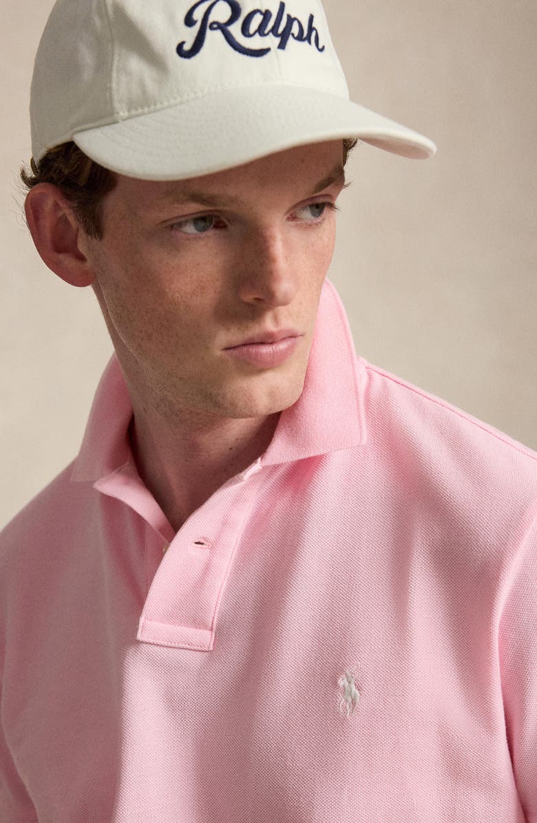 Polo Ralph Lauren The Iconic Solid Cotton Piqué Polo, Alternate, color, Bath Pink