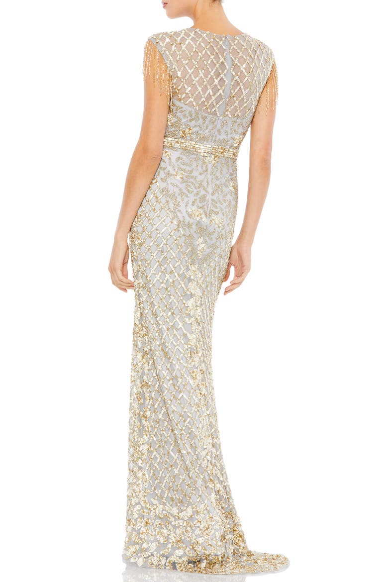 Sequin Gown, Alternate, color, PLATINUM GOLD
