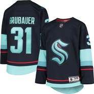 Outerstuff Youth Philipp Grubauer Deep Sea Blue Seattle Kraken Home Premier Player Jersey