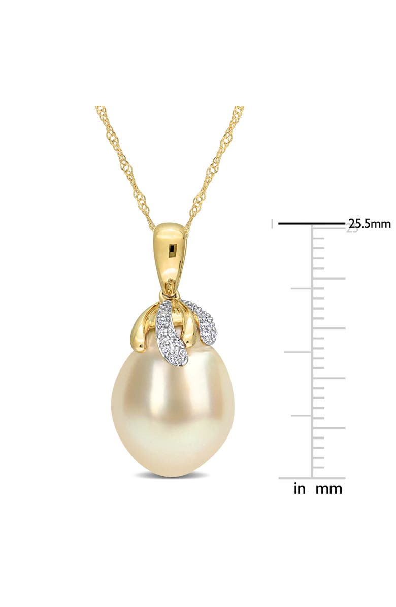 Julianna B. Cultured Pearl & Diamond Pendant Necklace 14k, Alternate, color, South Sea Pearl/Yellow Gold