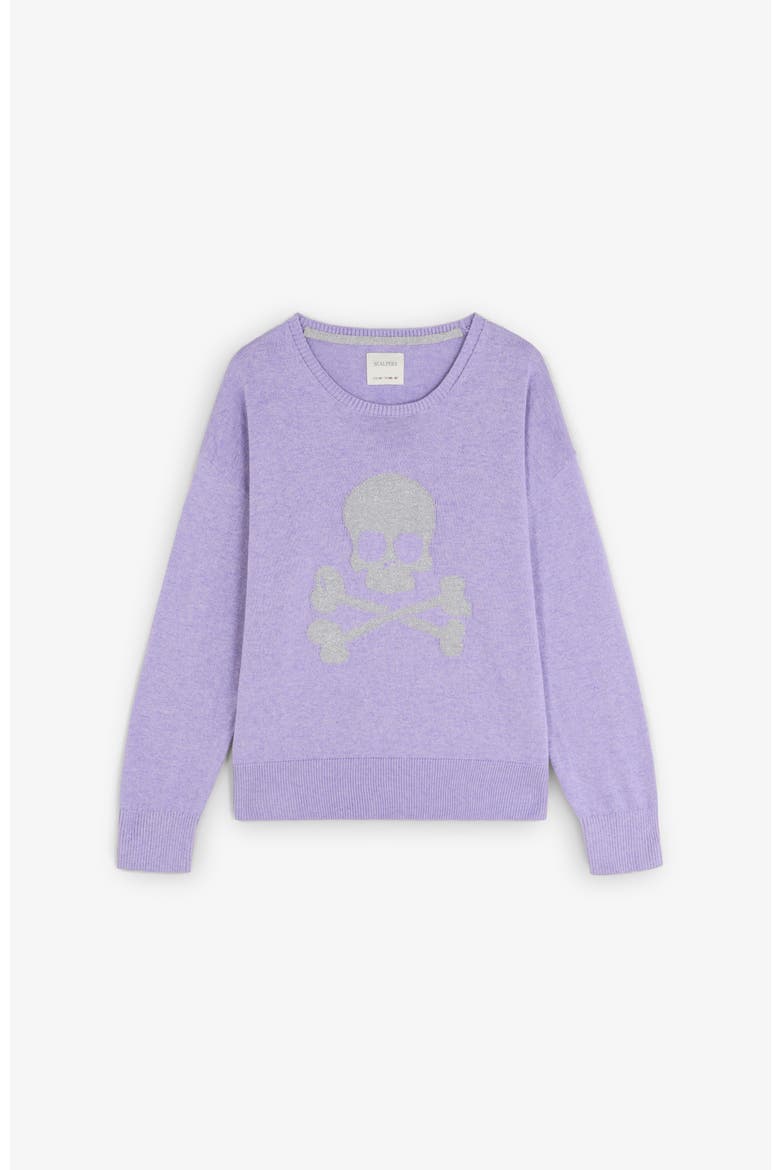 Skull Intarsia Tricot Girls, Main, color, Lilac