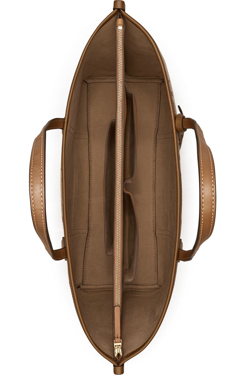 Tory Burch Perry T Monogram Jacquard Triple Tote, Alternate, color,