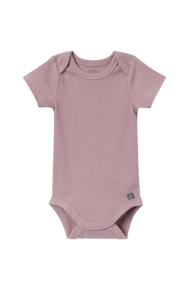 Modern Moments<sup>™</sup> by Gerber Coordinating Bodysuits & Shorts Set 4-Pack, Alternate, color, Ivory Garden/Med Lilac