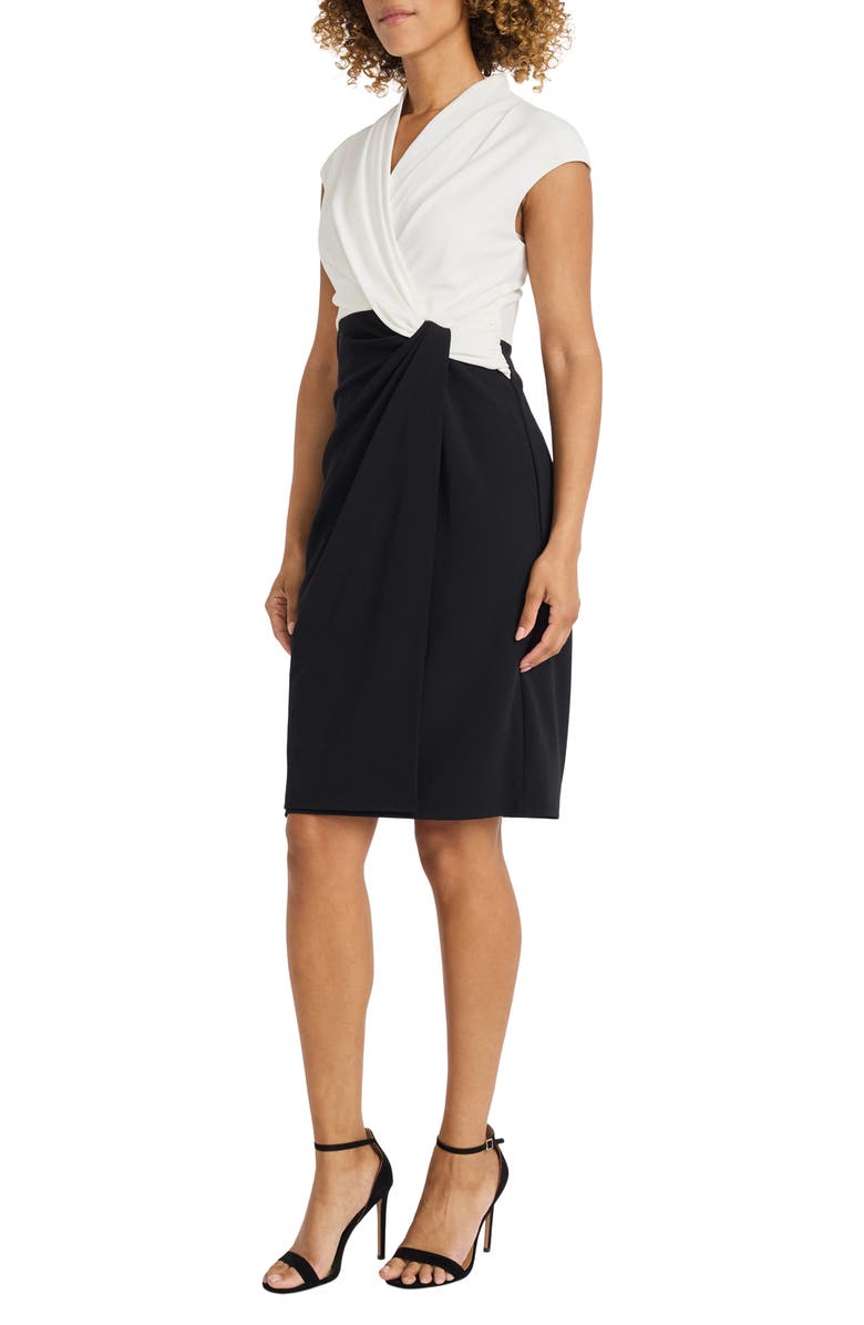Maggy London Twist Front Colorblock Sheath Dress, Alternate, color,