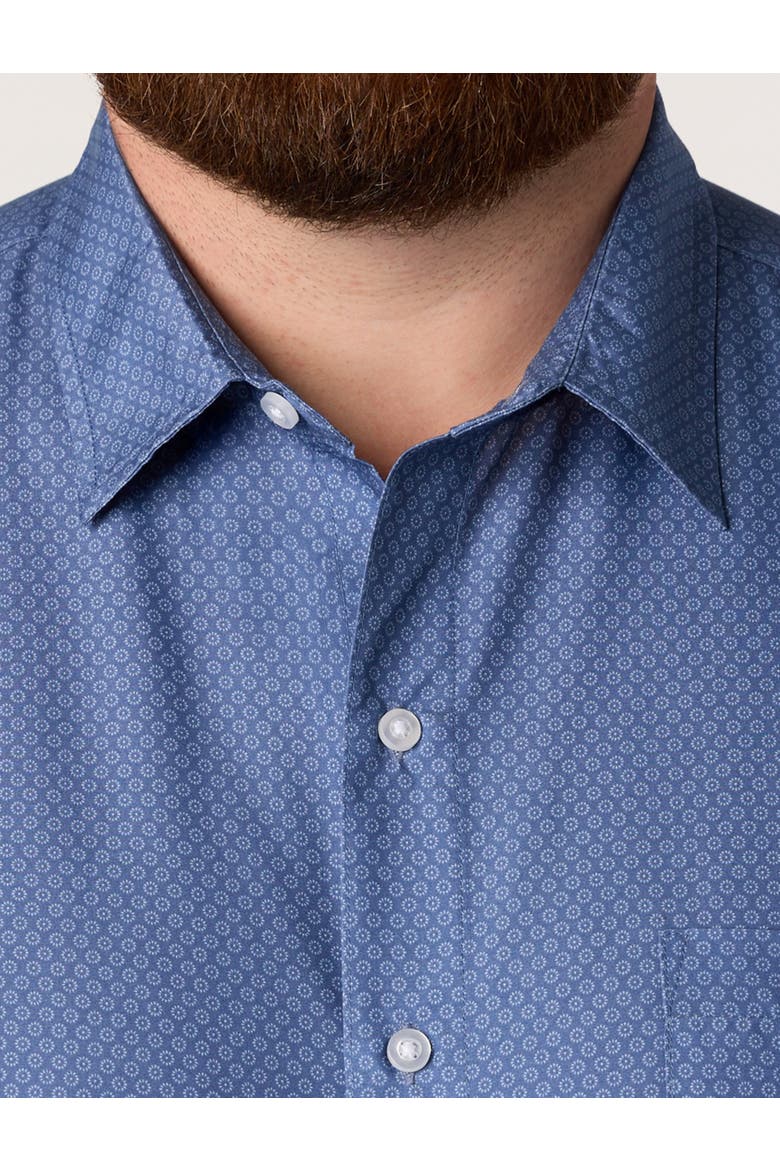 Big & Tall Microfiber Circle Print Sport Shirt, Alternate, color, COASTAL FJORD