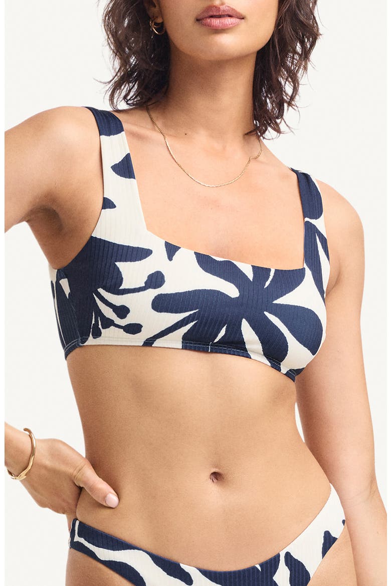 Mika Rib Bralette Bikini Top, Main, color, NIGHT FLOWER