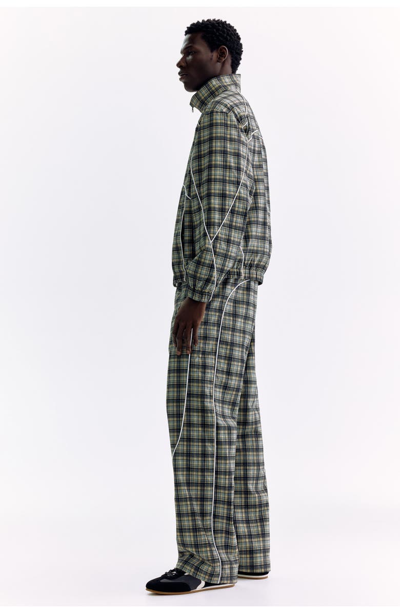 H&M Relaxed Fit Nylon Track Pants, Alternate, color, Beige/Checked