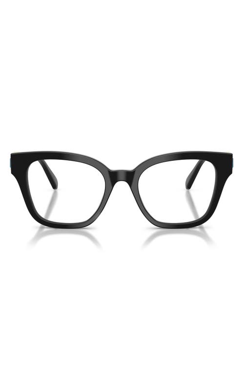 Swarovski 50mm Small Square Optical Glasses In Black