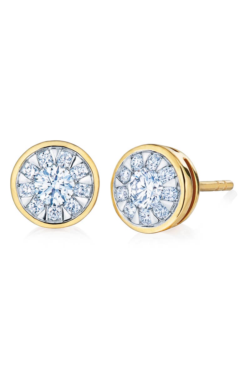 Kwiat Sunburst Diamond Stud Earrings, Main, color, Yellow Gold