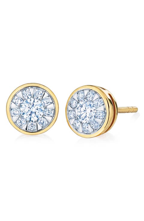 Sunburst Diamond Stud Earrings