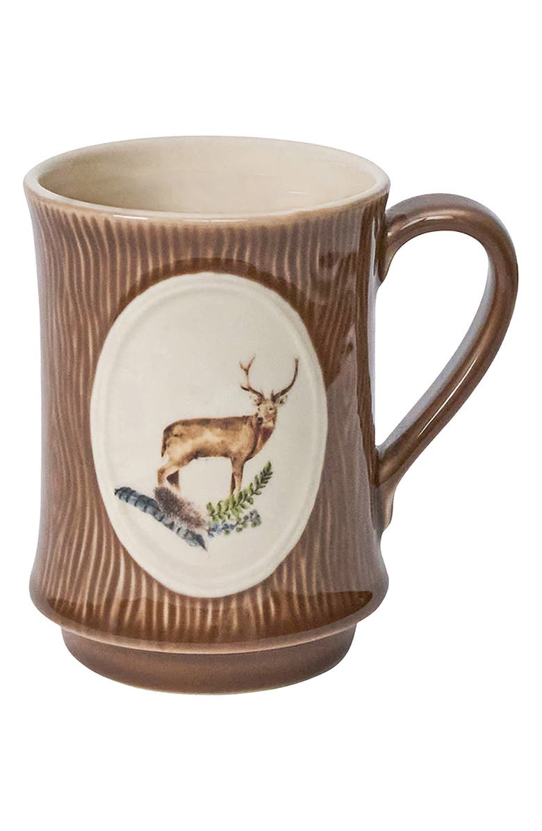 Juliska Forest Walk Stag Mug, Main, color, Cafe Au Lait
