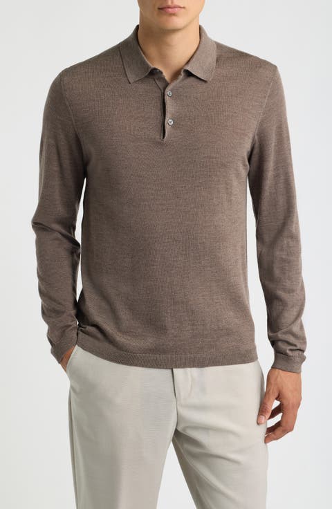 Wool & Silk Long Sleeve Polo