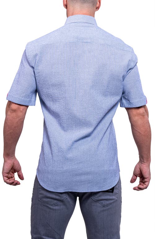 Maceoo Galileo Aristocrat Luxe Stretch Cotton Seersucker Short Sleeve Button-up Shirt