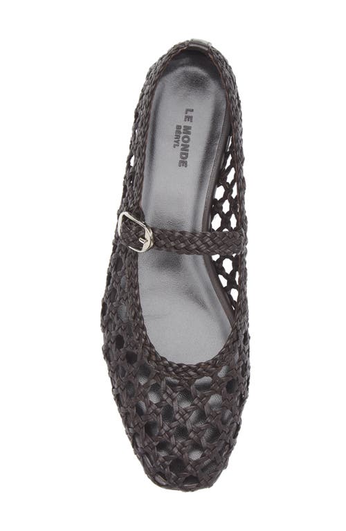 Shop Le Monde Beryl Woven Mary Jane Flat In Chocolate