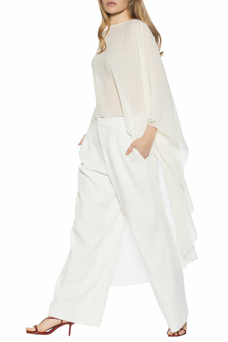 Junia Cover-Up High-Low Chiffon Top, Alternate, color, IVORY