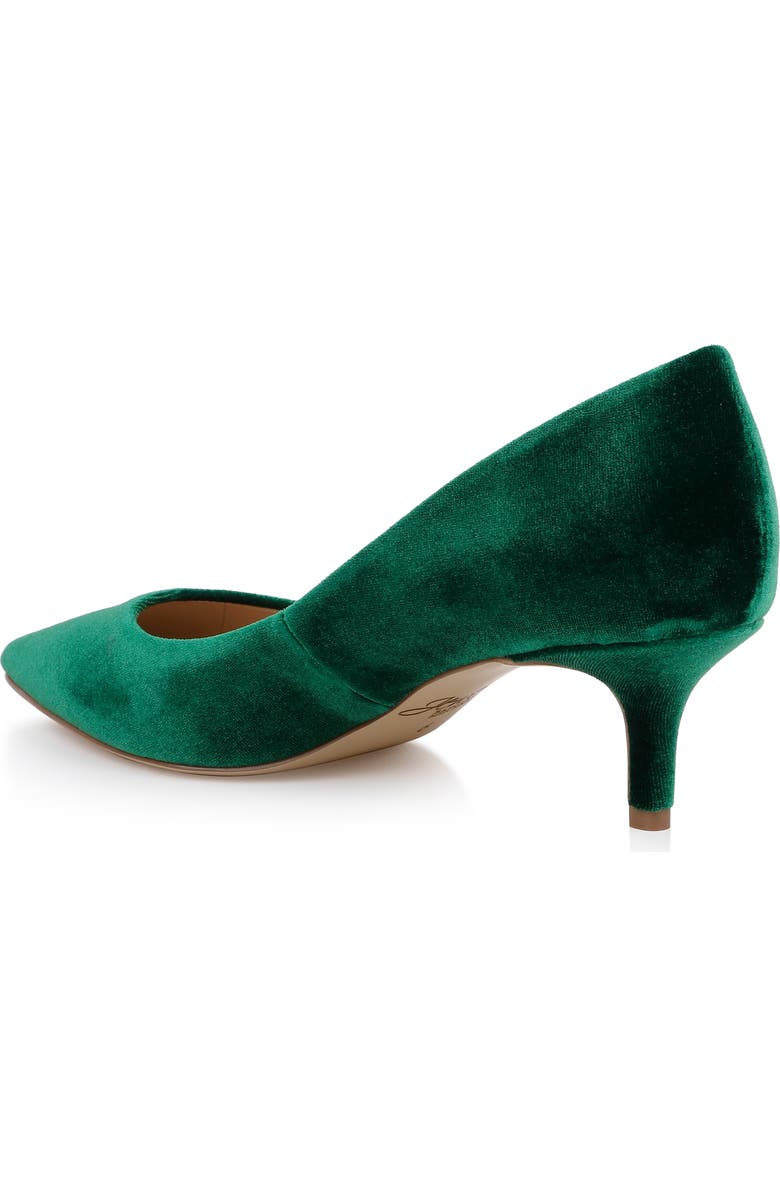 Jewel Badgley Mischka Enola Pointed Toe Kitten Heel Pump, Alternate, color, Green Velvet