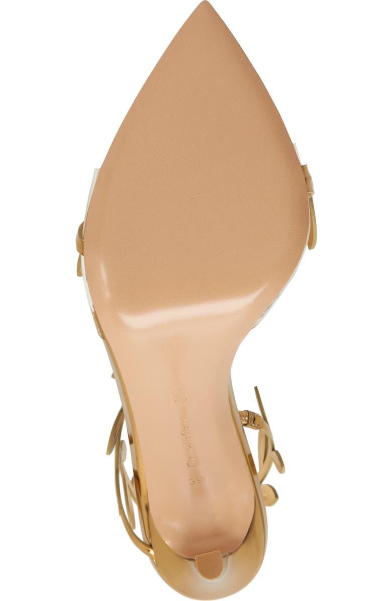 Gianvito Rossi Flavia Leaf Pointed Toe Asymmetric Slingback Sandal, Alternate, color, Trasp/Mekong