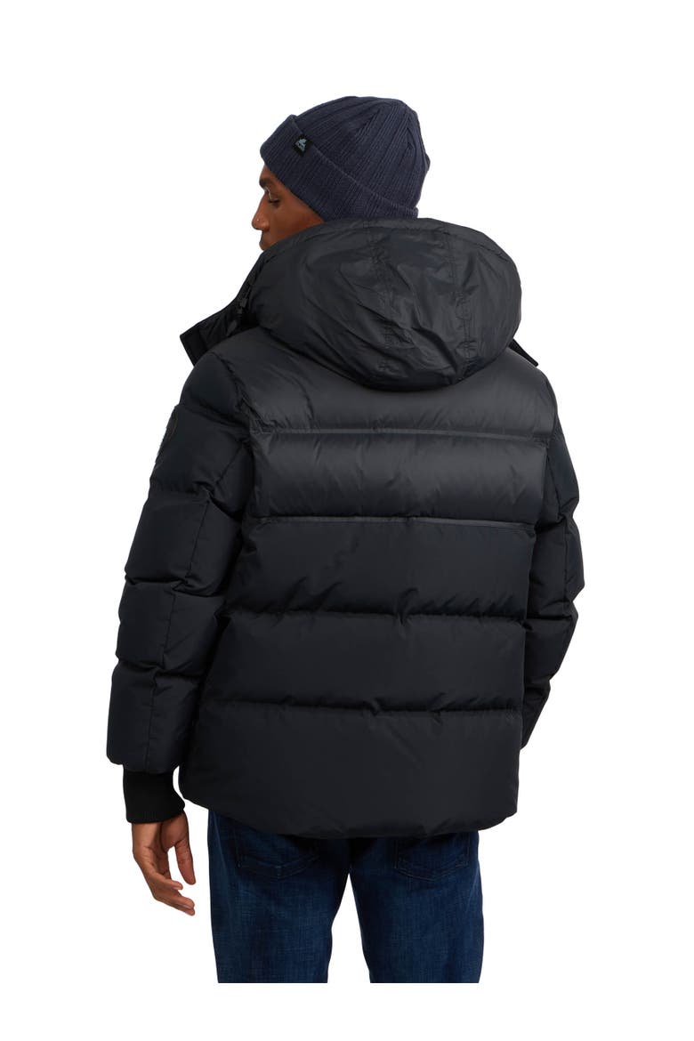 Men's Comet Mixed Media Puffer with Detachable Hood, Alternate, color, Black