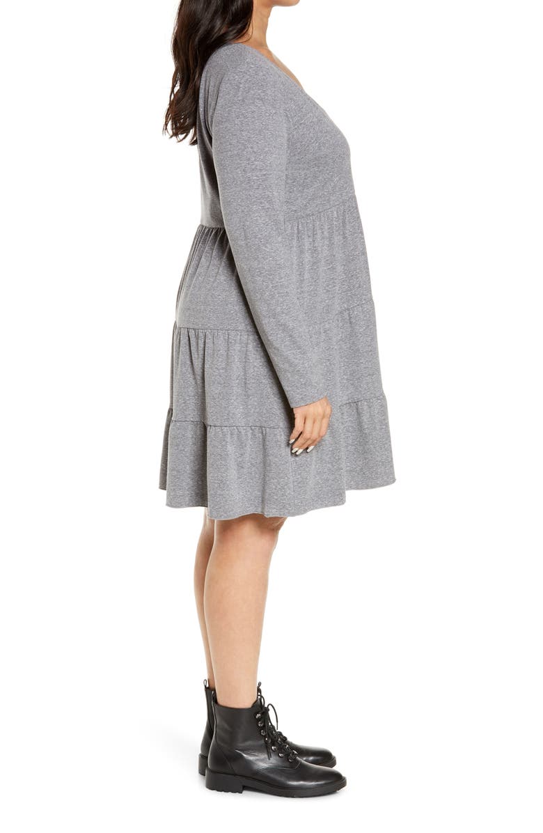 BP. Tiered Long Sleeve Knit Dress, Alternate, color, 