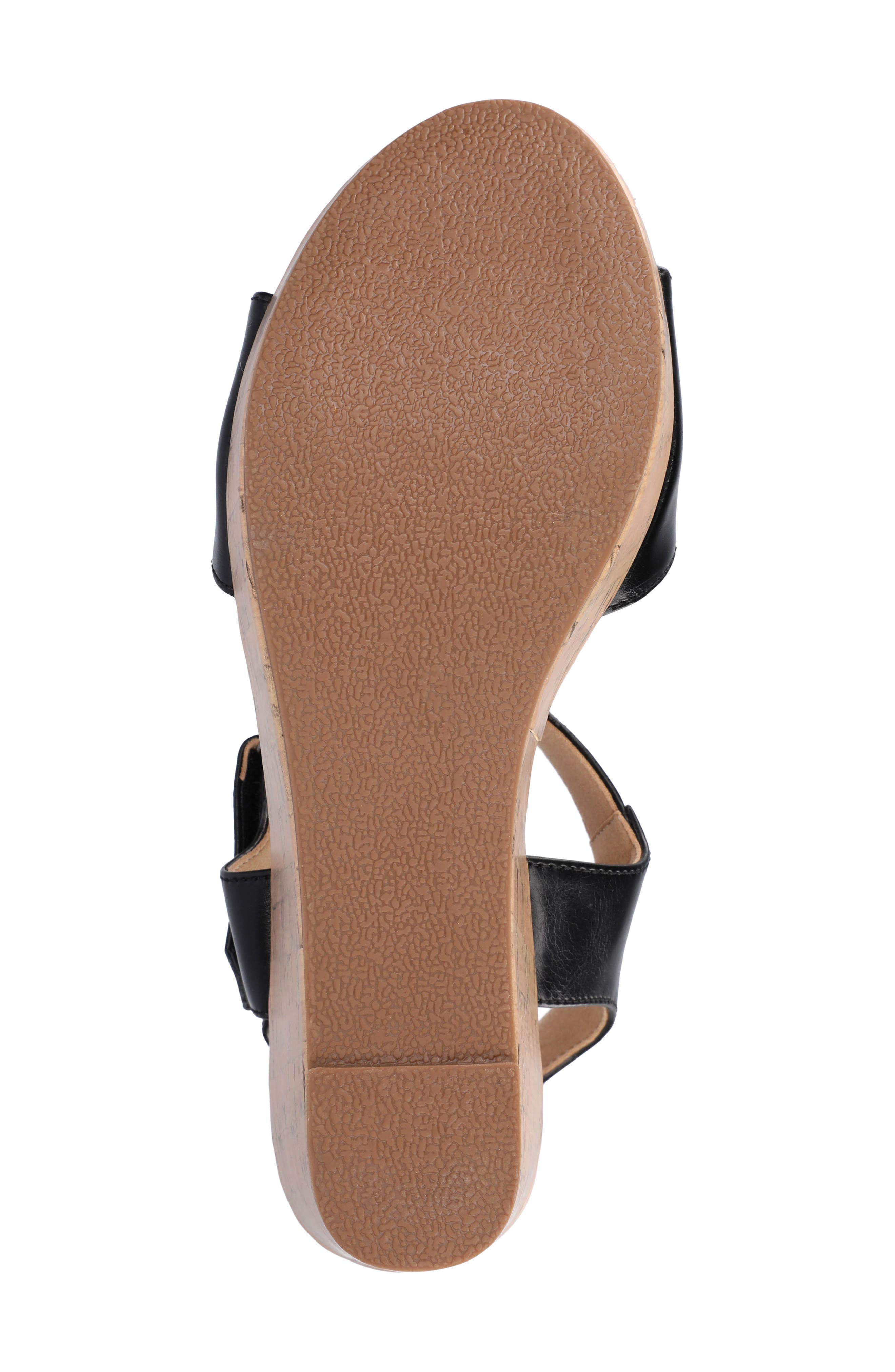 Journee Collection Ranae Platform Wedge Cork Sandal, Alternate, color, Black