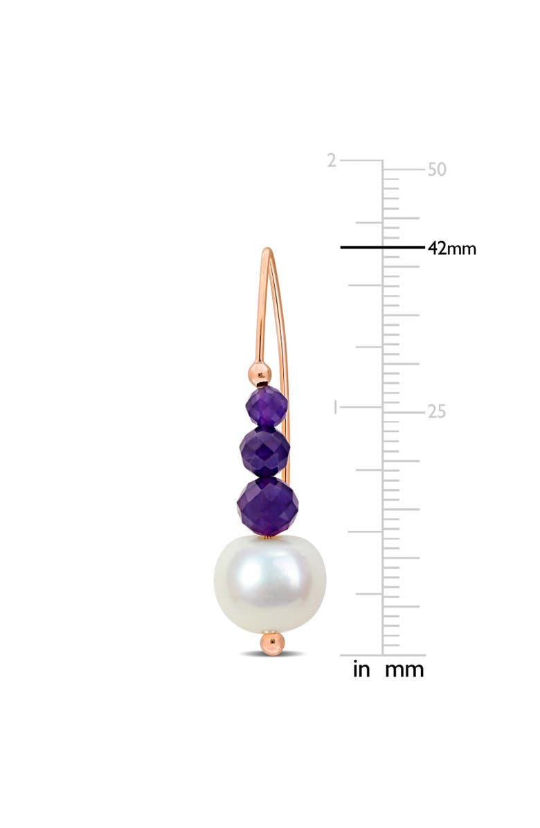 Julianna B. Pearl & Amethyst Bead Charm Earrings 10k, Alternate, color, Amethyst