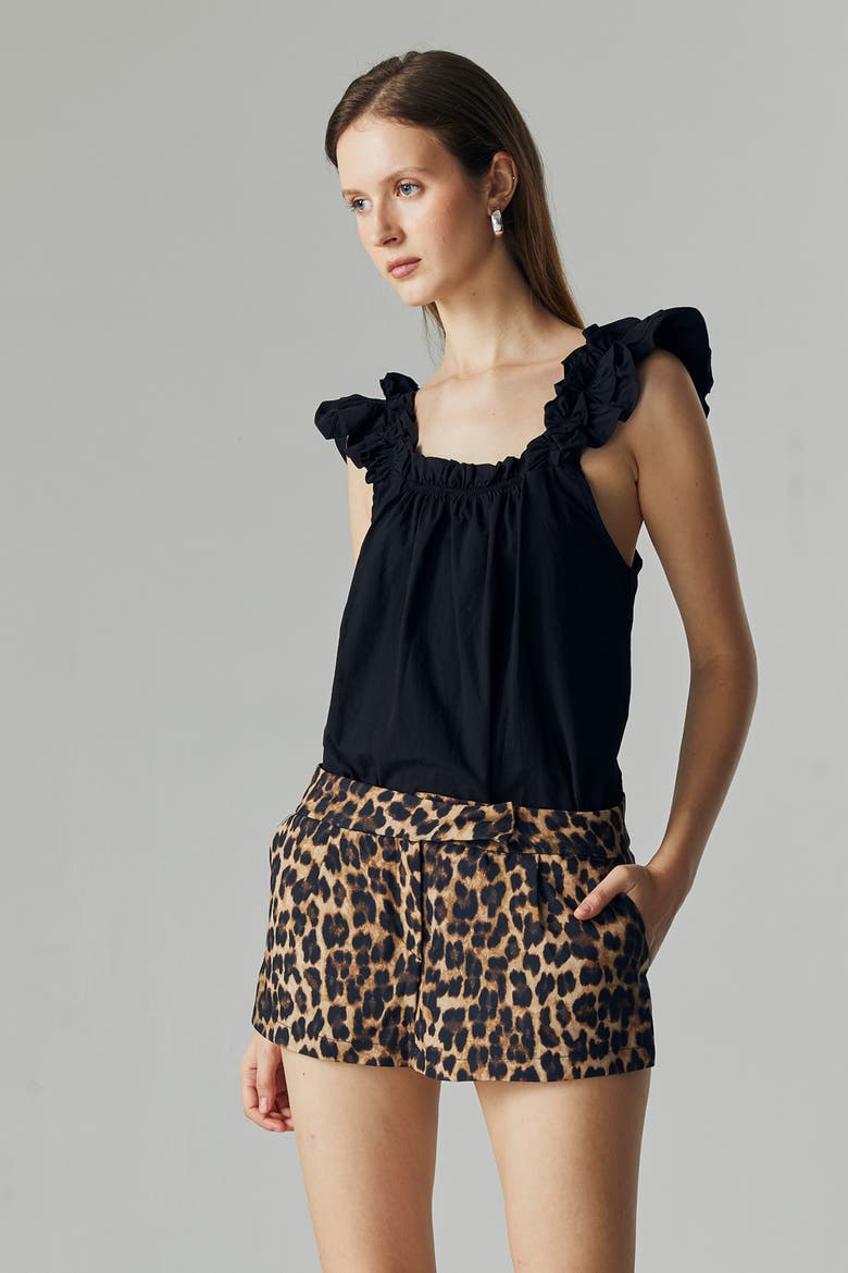 Livia Leopard Skort, Alternate, color, Brown