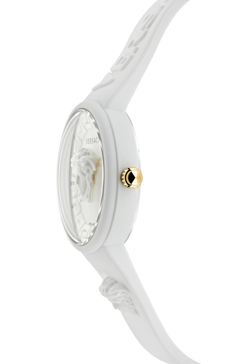 Versace Medusa Pop Silicone Watch, 39mm, Alternate, color, White