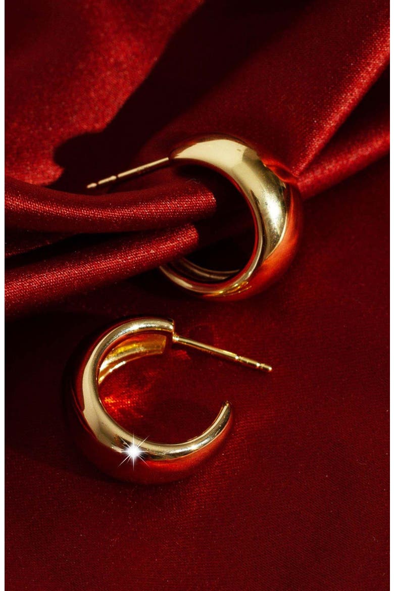 Smooth Arch Hoops, Alternate, color, Yellow Gold Vermeil