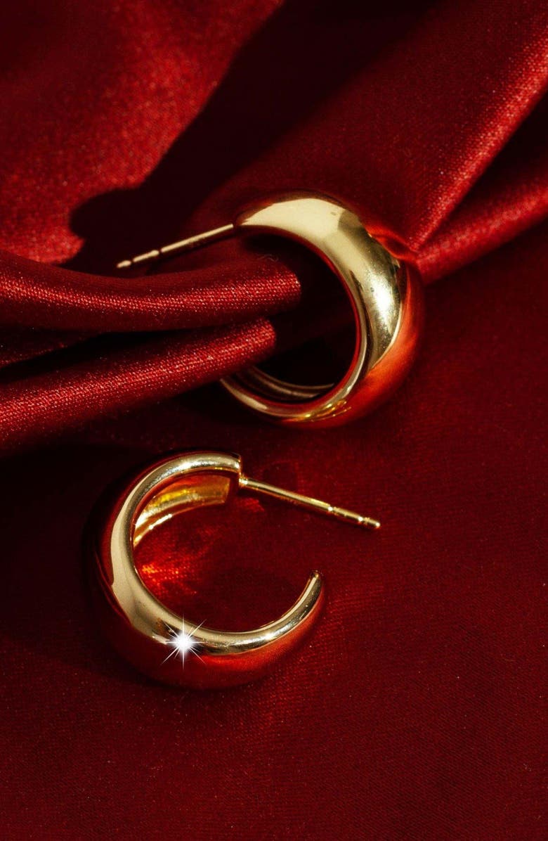 Aurate New York Smooth Arch Hoops, Alternate, color, Yellow