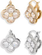 NATASHA Set of 2 Flower Assorted Huggie Hoop Earrings