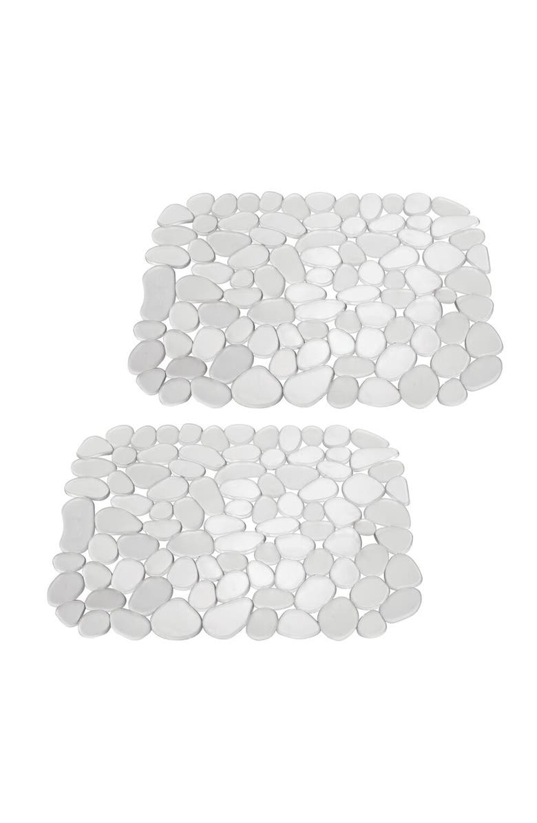 iDesign Pebblz Sink Protector - Kitchen Sink Mat for Bottom of Sink - Set of 2 - Clear, Main, color, Clear