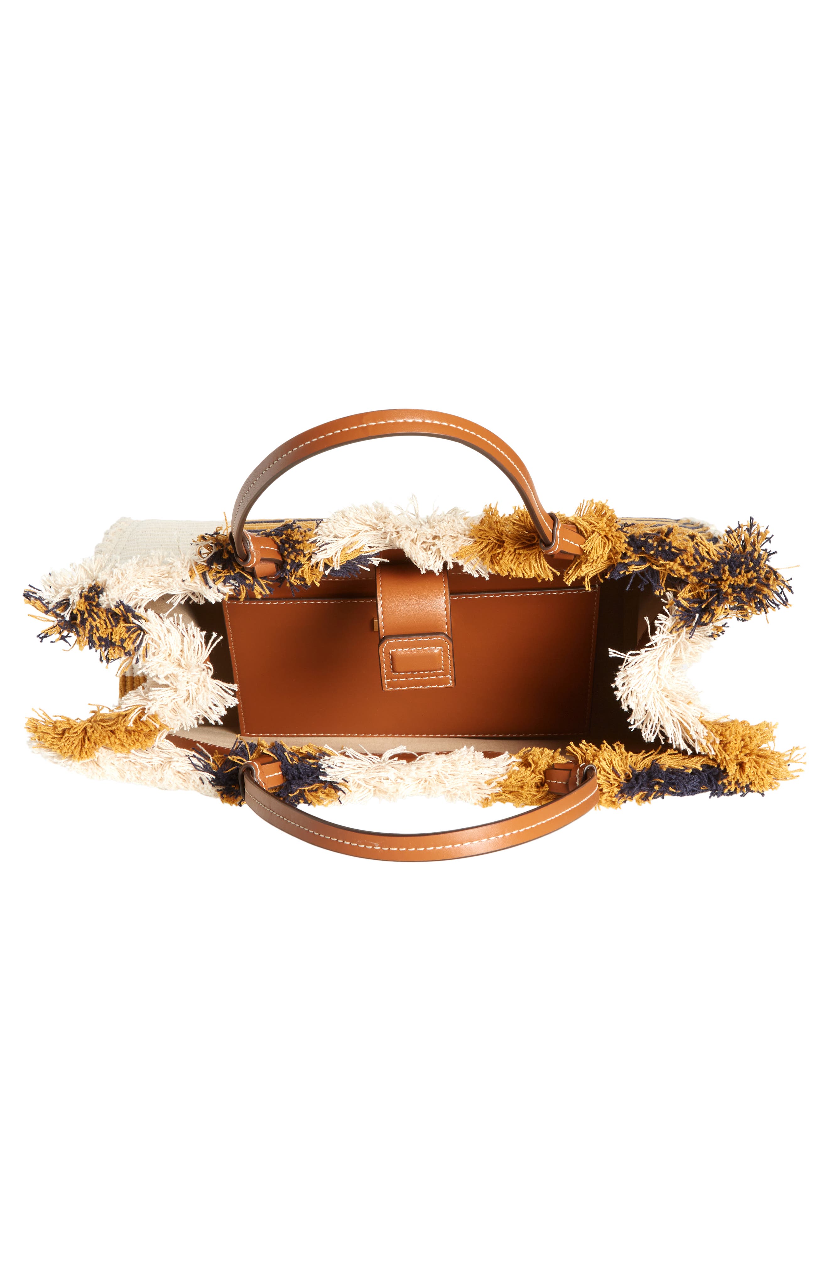 Tory Burch McGraw Woven Stripe Tote Bag, Alternate, color, 