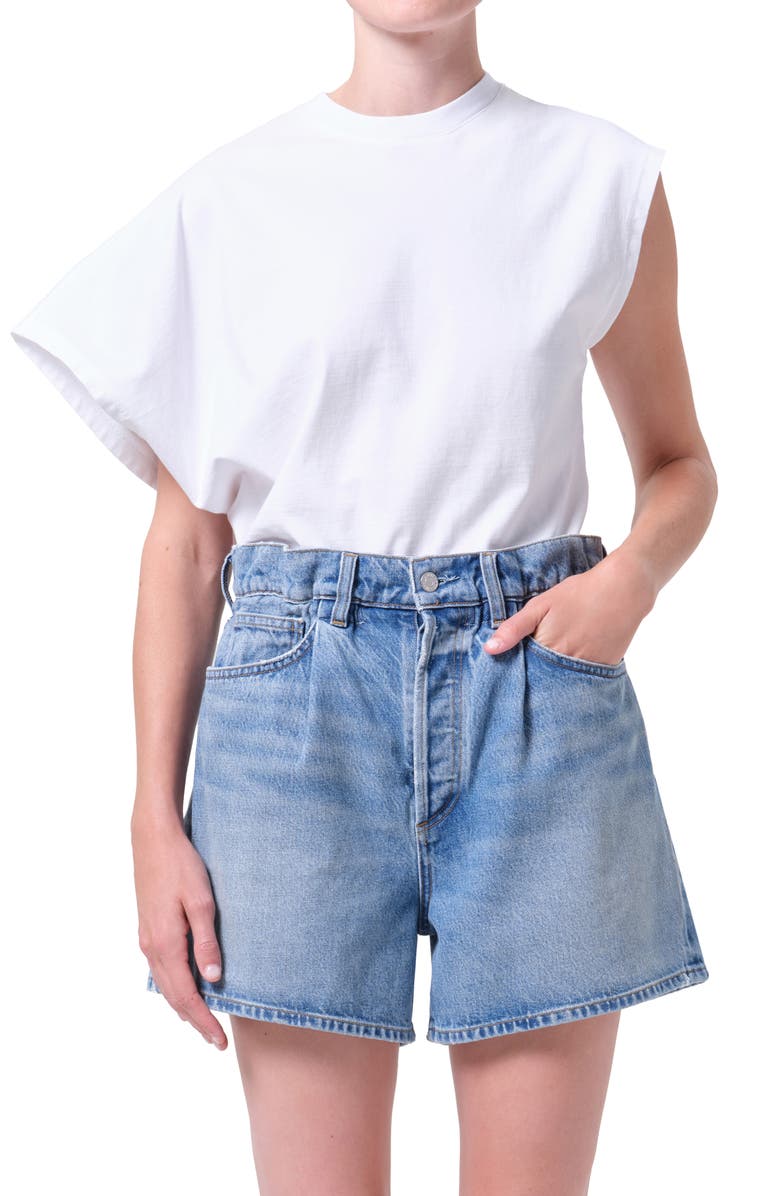 AGOLDE Corrine Asymmetric Tee, Main, color, White