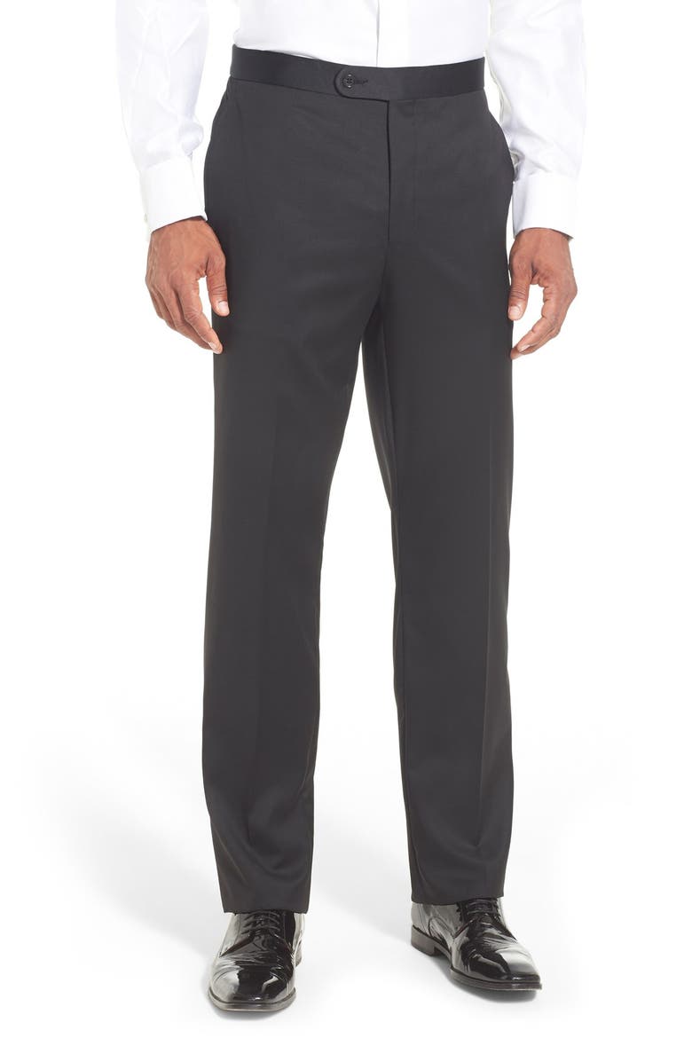 Classic Fit Loro Piana Wool Notch Lapel Tuxedo, Alternate, color, BLACK