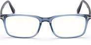 TOM FORD 56mm Rectangular Blue Light Blocking Optical Glasses