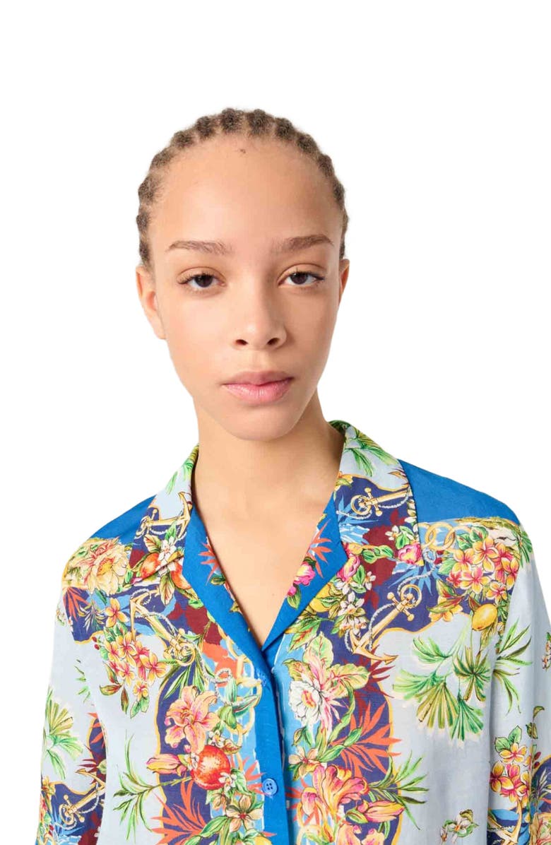 maje Patterned cropped shirt, Alternate, color, 
