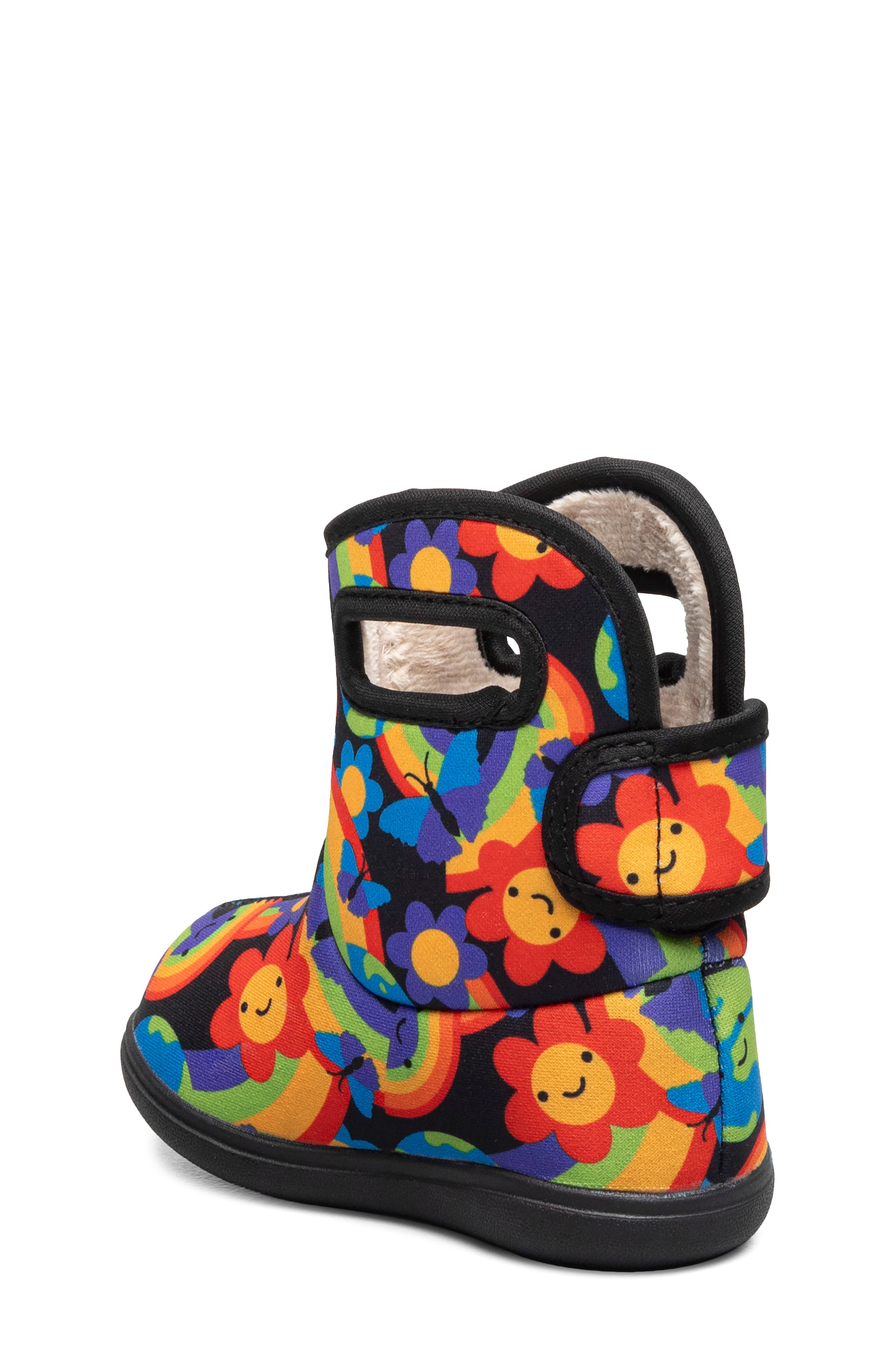 Bogs Kids' Baby Bogs II Rainbow Planet Insulated Rain Boot, Alternate, color, Black Multi