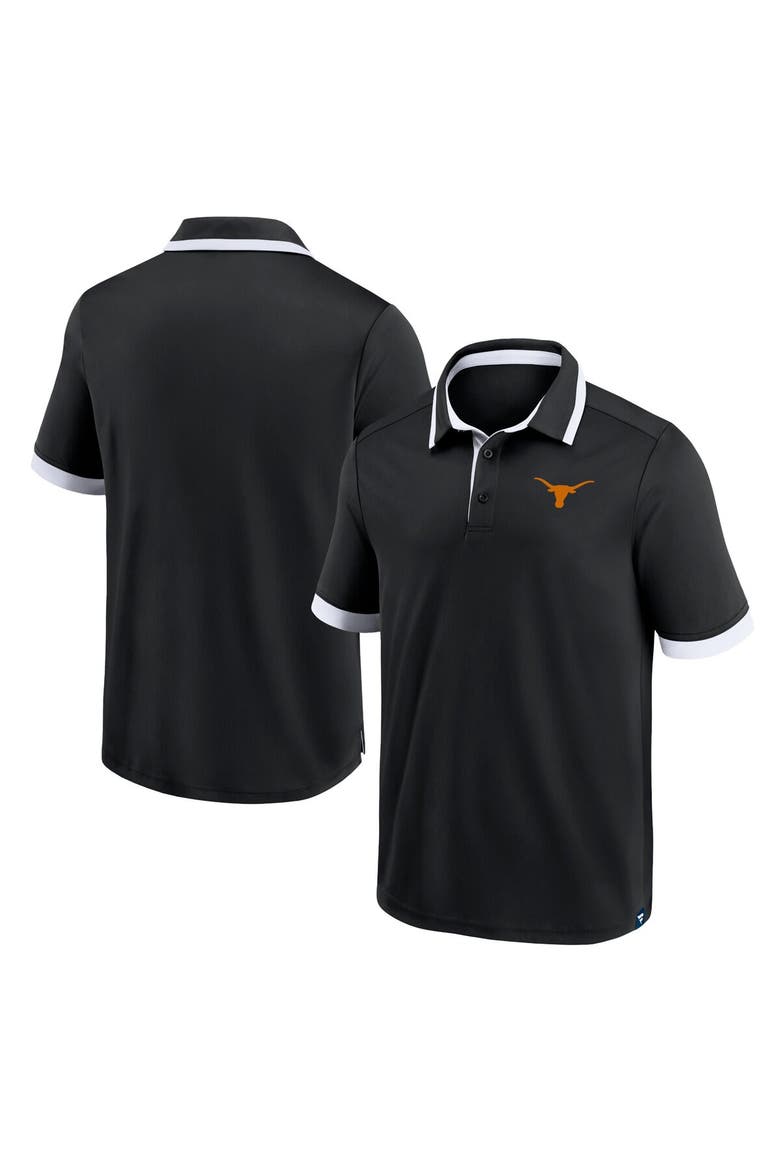 Men's Fanatics Branded Black Texas Longhorns Color Block Polo, Main, color, Black