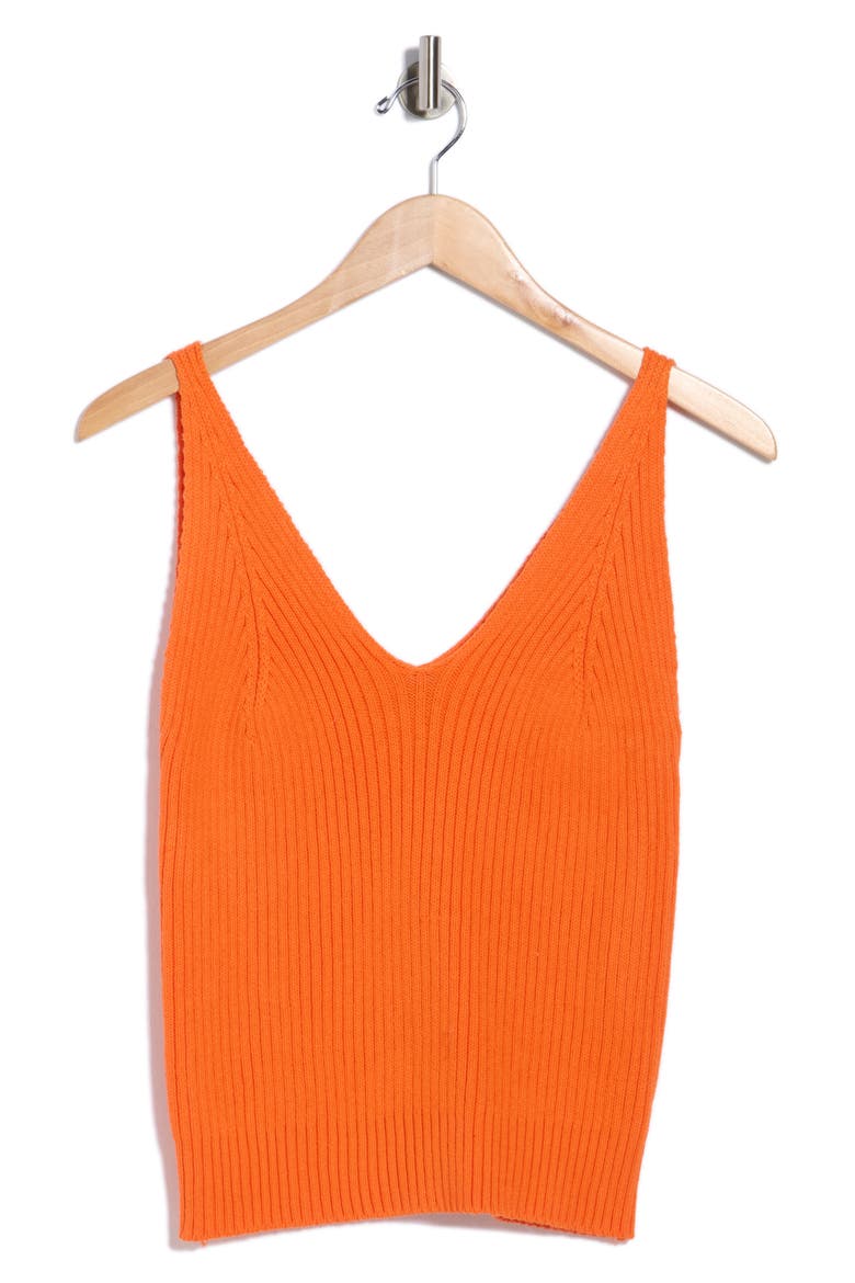 Edith Cotton Sweater Tank, Alternate, color, ORANGE