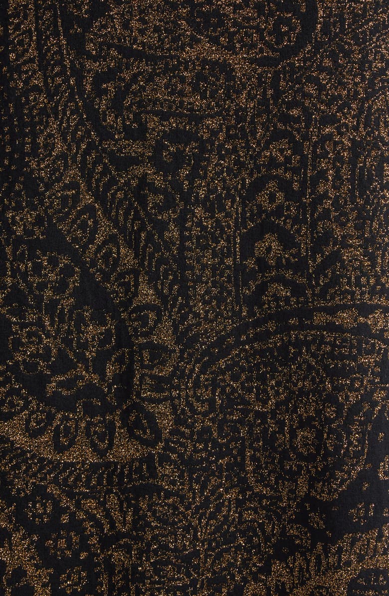 Etro Metallic Paisley Knit Dress, Alternate, color, Multicolor Black Base