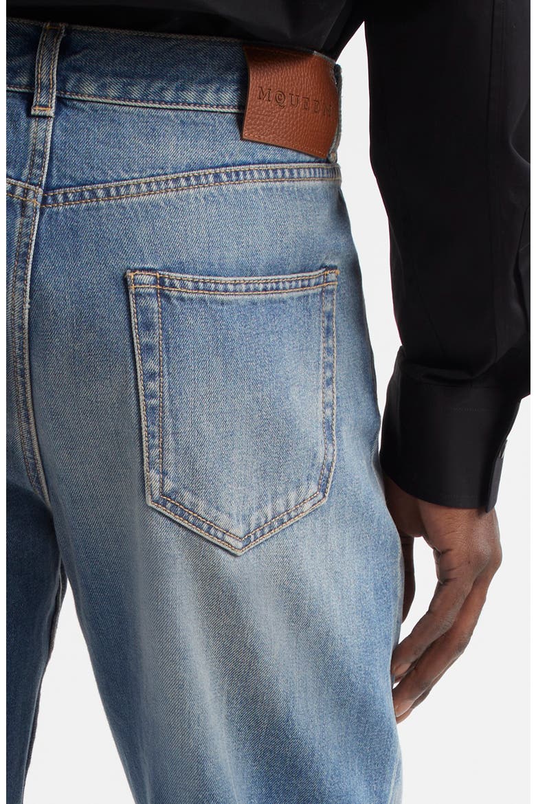 Skull Straight Leg Jeans, Alternate, color, BLUE WASHED
